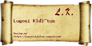 Lugosi Klétus névjegykártya